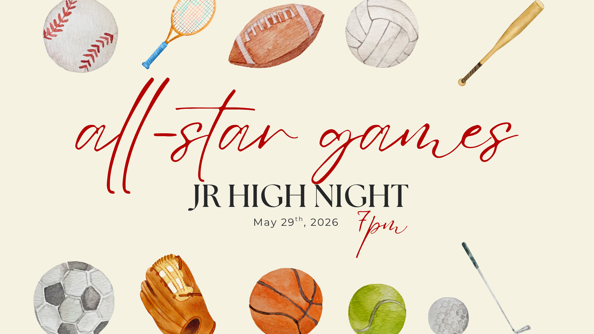Jr high event May 29th